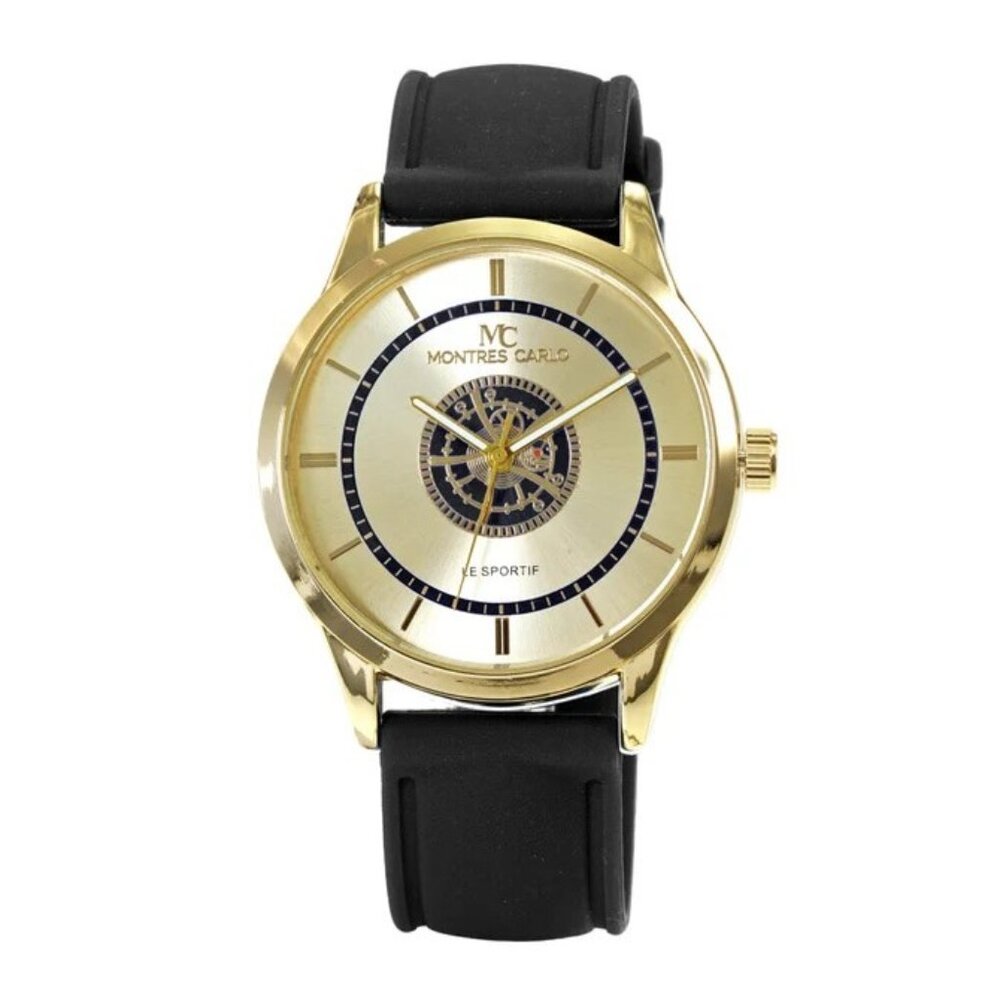 48mm Montres Carlo Men's Fashion Silicone Band Luxury Sports Analog Dress Watch